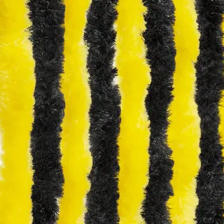 Moritz Flauschvorhang aus Chenille 100 x 200 cm schwarz gelb Türvorhang als Fliegenschutz Insektenschutz für Camping Wohnwagen