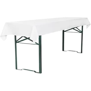 TexDeko® Tischdecke für Bierzeltgarnitur universell 250x100 cm Weiß
