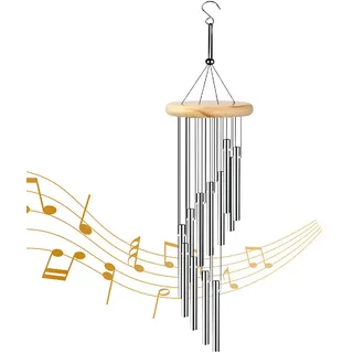 Windspiele Draußen, Wind Chimes mit 12-Aluminiumrohre-Windglocken, Leichter Windspiel Metall Klangspiel, Melodie-Windglocken für Garten, Hängend Metall für den Garten Balkon Draußen