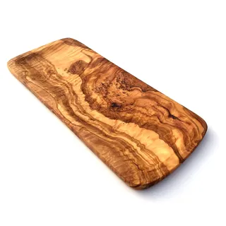Rechteckiges Tablett aus Olivenholz, handgefertigt, 35 cm