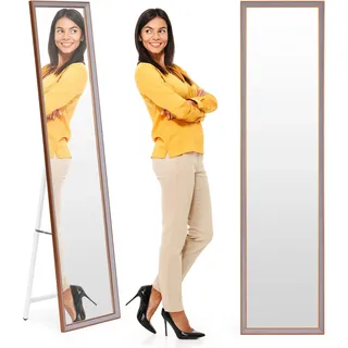Großer Standspiegel, 148 cm, Aluminiumrahmen, klappbar, ModernHome - Grau, Kupfer