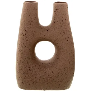 DRW Abstrakte Keramikvase, natürlich, 20 x 10 x 28 cm