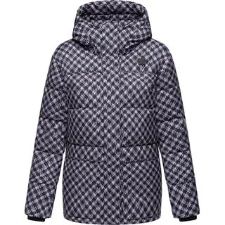 Ragwear Steppjacke Wikesh Print«, mit Kapuze, Wasserdichte Damen Winterjacke mit Hahnentritt-Muster lila