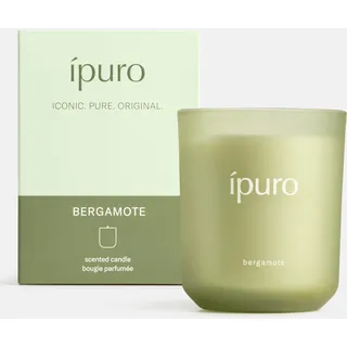 ipuro Classic Duftkerze im Glas BERGAMOTE 270g - dekorative Duftkerze mit Limette & Zitronengras, Minze & Zitronella - Kerzen mit langanhaltendem Duft - Raumduftkerze grün
