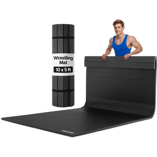 Vevor Kampfsportmatte 3 x 1,5 m für Workouts im Heim-Fitnessstudio, wasserfeste aufrollbare Trainingsmatten Fitnessmatte für Gymnastik Tatami Jiu-Jitsu MMA Judo Boxen, Sportmatte Yogamatte Schwarz