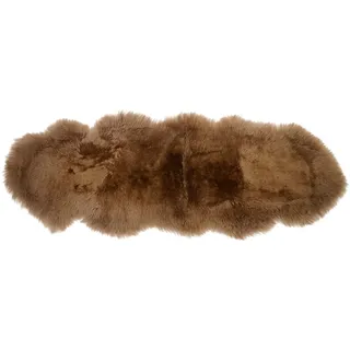 Dekorationsfelle double, Vorlegerfelle ca. 185 x 65 cm, cappuccino