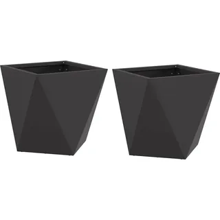 Pflanzkübel 2 pcs Schwarz 30 x 30 x 30 cm Stahl - Schwarz