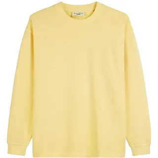 Marc O'Polo Denim Herren Sweatshirt aus Bio-Baumwolle mit Rundhalsausschnitt, Gelb (Pale Yellow), L