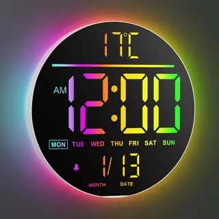 Maxstar Digitale Wanduhr 25,4 cm 10 Zoll schwarz/weiß