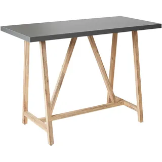 Beliani Gartentisch 140 x 70 x 100 cm Braun/Grau