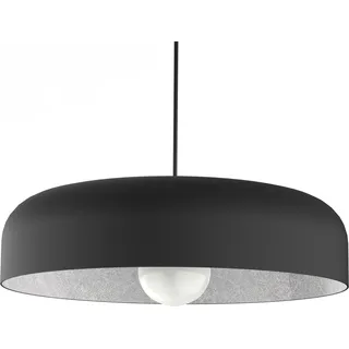 Pendelleuchte Blatt mit zylindrischem Lampenschirm 40 cm breit 12 cm hoch - Schwarz