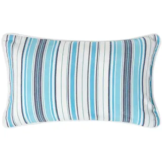 Homescapes Kissenhülle New England 30/50 cm , Blau , Textil , Gestreift , Rechteckig , 30x50 cm , Oeko-Tex® , Heimtextilien, Bezüge, Kissenbezüge