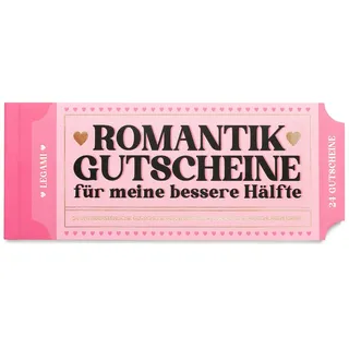 Legami - Gutscheinbuch für Partner, Block mit 24 Romantischen Gutscheinen, Geschenkidee für Den Valentinstag, in FSC-Papier