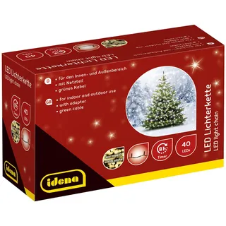 IDENA LED-Lichterkette spritzwassergeschützt 12 m Warmweiß