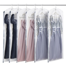 Taili Kleiderbeutel Hängend, 6 PCS 60 * 150cm Kleidersack Anzug mit Reißverschluss & Haken für Mäntel, Jacken, Kleider, Abendkleid, Brautkleid.