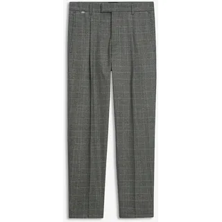 Bundfaltenhose CINQUE "CISALTO", Herren, Gr. 56, N-Gr, grau (grau, kariert), Web, Obermaterial: 64% Polyester, 34% Viskose, 2% Elasthan, kariert, slim fit lang, Hosen Bundfaltenhose, in modischem Karo-Design