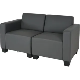 MCW Couch Kunstleder 2-Sitzer Grau