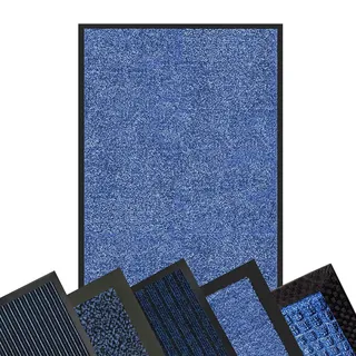 Floordirekt Schmutzfangmatte BLAU - XXL Teppich für Flur Eingang Eingangsbereich innen & außen - Türmatte Sauberlaufmatte Fußabtreter Fussmatte - rutschfest & pflegeleicht (120 x 180 cm, Rhine)