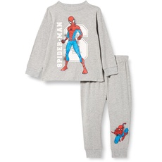 NAME IT Boy's NMMOLAS Spiderman LS NIGHTSET MAR Schlafanzug, Grey Melange, 92
