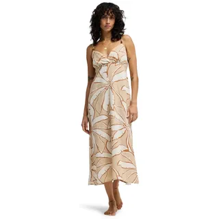 Sommerkleid BILLABONG "Tropic Breeze Maxi", Damen, Gr. S, US-Größen, stone, Obermaterial: 48% Viskose, 44% Walkfrottier, 8% Leinen;, Kleider Sommerkleid