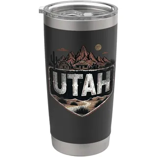 Retro Utah Landschaft Vintage Souvenir Doppelwandiger Edelstahl-Thermobecher