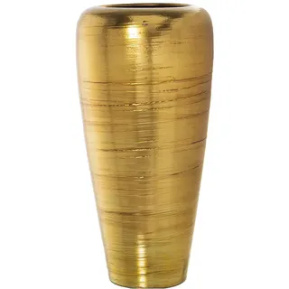 Bodenvase aus Keramik in Gold, 40 x 93 cm, Mund 25 cm