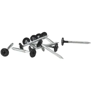 FIBROTECH Paneelschrauben (schwarz, 100 Stck., 5,0x45 mm, PH2 Kreuzschlitz, Zubehör Akustikplatten, Raumklang, Wandverkleidung, Schallisolierung) 1936643