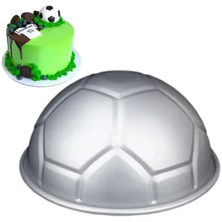 OPVXZAD Fußball-Kuchenformen zum Backen 8 inch, Kuchenform aus Metall in Fußballform, Fußball Kuchenform aus Aluminium, Sphärisch Kuchen Backblech Aluminium Football form Backform für Dessert