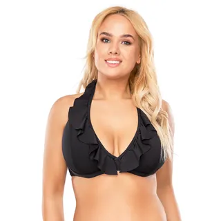 Vivisence bikini bh dame bademode 3220 gepolstert hergestellt in eu neckholder, schwarz, 75d - Schwarz