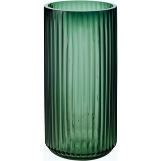 DECORPIA 20,3 cm große, Dicke, grüne Glasvase – gerippte Glas-Blumenvase für rustikale Heimdekoration, dekorative Vasen für Blumen für modernes Bauernhaus, ideal für Regal, Kaminsims,