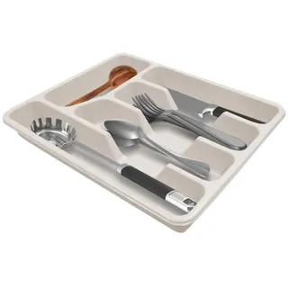 Avilia Besteckkasten für Schublade, spülmaschinenfest, Besteck-Organizer mit 4 Fächern, aus robustem Kunststoff, ideal für die Küche, Weiß