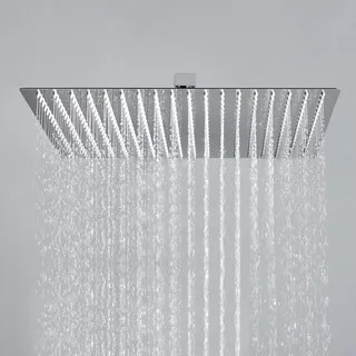 JOHO 304Edelstahl Duschkopf Regendusche Kopfbrause mit Anti-Kalk-Düsen, groß 16 Zoll Wasserfall Einbauduschkopf 40x40cm Chrom
