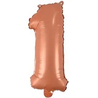 Homéa, Ballon Zahl 1, Metallise, aus Aluminium, mit Strohhalm, Höhe 40 cm, mehrfarbig