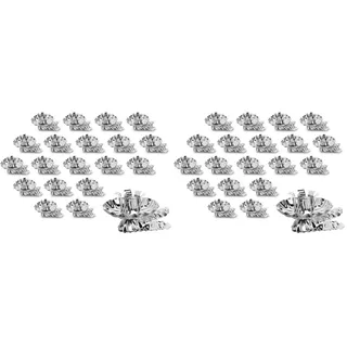 Idena 31892 - Baumkerzenhalter für den Weihnachtsbaum, 20 Stück in Silber, Vintage Kerzenhalter aus Metall, mit Clip für Äste bis 1,5 cm Dicke (Packung mit 2)