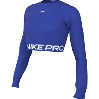 Nike Damen Top Pro Df 365 Crop Ls, Hyper Royal/White, FV5484-405, XL