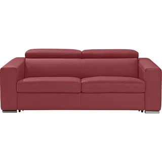 Egoitaliano Schlafsofa »Cabiria, Design und super Sitz- und Liegekomfort« Sofa inkl. Schlaffunktion, Kopfteile verstellbar, mit Metallfüßen, rot