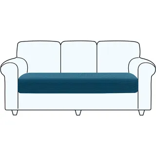 TAOCOCO Rutschfester Sofa Sitzkissenbezug, Elastische Sofakissenbezüge, Dehnbar, Waschbar, Für Sofa Sitz und Rückenkissen (3 Sitzer, Ozeanblau)