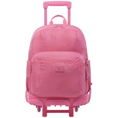 TOTTO Unisex Schulrucksack mit Rollen, groß, rosa-Trik