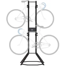Bild Fahrradständer für 4 Fahrräder, freistehender vertikaler Schwerkraft-Wand-Fahrradträger, voll verstellbarer Fahrradträger, robuster Stahl, für Garage, Wohnzimmer, hält bis zu 117,93 kg