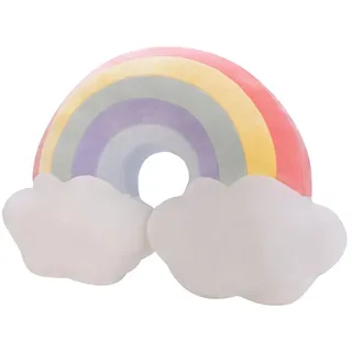 Plüsch Spielzeug Kissen,Regenbogen-Stern-Mond Dekokissen Kuschlig Zierkissen für Kinderzimmer Gefüllt Plüsch Sofa Stühle Wurfkissen Rückenkissen Hausdekoration Geschenk für Kinder Baby Mädchen