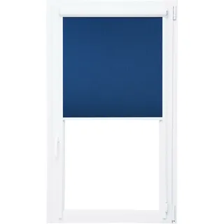 Verdunklungsrollo mit Kassette und seitlichen Leisten 100% Black Out Thermorollo (blau, 50x200 cm) - Weiß