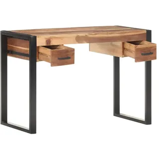 vidaXL Schreibtisch 110x50x76 cm Massivholz - Braun