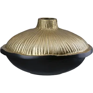 Gilde "Vase Prero flach", goldfarben, schwarz,
