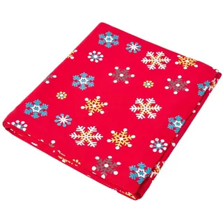 Homescapes Tischdecke Weihnachten, rot mit Schneeflocken, 137/228 cm , Rot , Textil , Rechteckig , 137x228 cm , Oeko-Tex® , Heimtextilien, Wohntextilien, Tischwäsche, Tischdecken