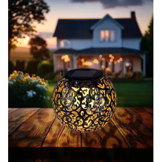 GLOBO Solarleuchte Metall 26 cm inkl. LED silbergrau antik