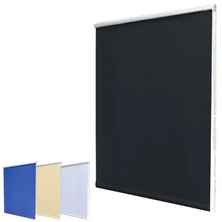 Nachtdunkel Klemmfix Mini Verdunkelungsrollo ohne Bohren inkl. Klemmträger / Schwarz 40x160cm (Breite x Höhe) - Schwarz