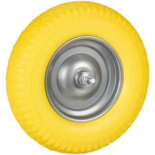 Relaxdays Schubkarrenrad 100 kg Gelb/Grau