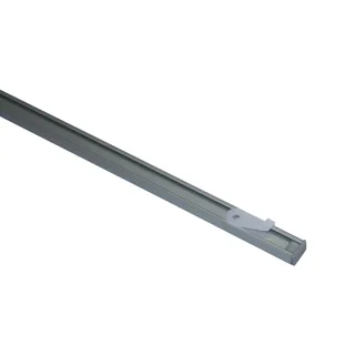 GARDINIA Aluminium-Vorhangschienen-Set Lucy, Komplett-Set mit 1-läufiger Schiene, Silber, 160 cm