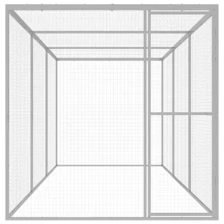 vidaXL Katzenkäfig 4,5x1,5x1,5 m Verzinkter Stahl - Silber