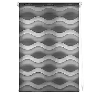 INTERBLIND Rollo für Nacht und Tag, doppelschichtig, gewellt, Größe 120 x 150, vielseitige Installation: Aufhängen, Schrauben, Kleben, Stoffgröße 117 x 145 cm